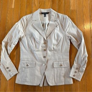 White House Black Market Cream Tailored Blazer